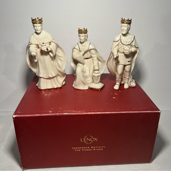 Lenox INNOCENCE NATIVITY THREE KINGSMagi Melchior Gaspar Balthazar In Box